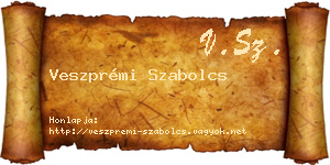 Veszprémi Szabolcs névjegykártya